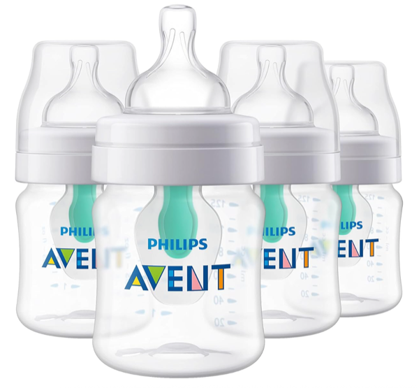 Philips Avent Anti-Colic Bottle with AirFree Vent (4oz, 4-Pack)